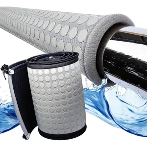 Pool Railing Covers - 8ft Neoprene Swimming Pool Handrail Covers with Heavy Duty Zipper - Non-Slip Grip Railing Protector for Inground Pools Gray