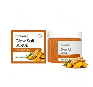 OceAura Turmeric Body Sugar Scrub 40fl.oz - Easy Rinse Formula, Gentle Exfoliantor for Facial Skin with Turmeric Extract & Vitamin C, Nourishing Moisturizing Body Skin Cleanser For All Skin Types