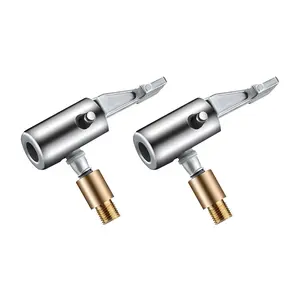 Car Tire Inflator Adapter, Universal Interface Air Pump Thread Connector, 2 Tire Inflation Nozzles, Open Design, Suitable for Cars and Trucks