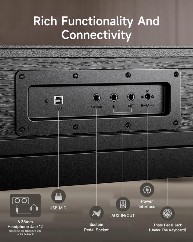 Donner OURA S300 Home Digital Piano with 88-key Graded Hammer Standard Keyboard