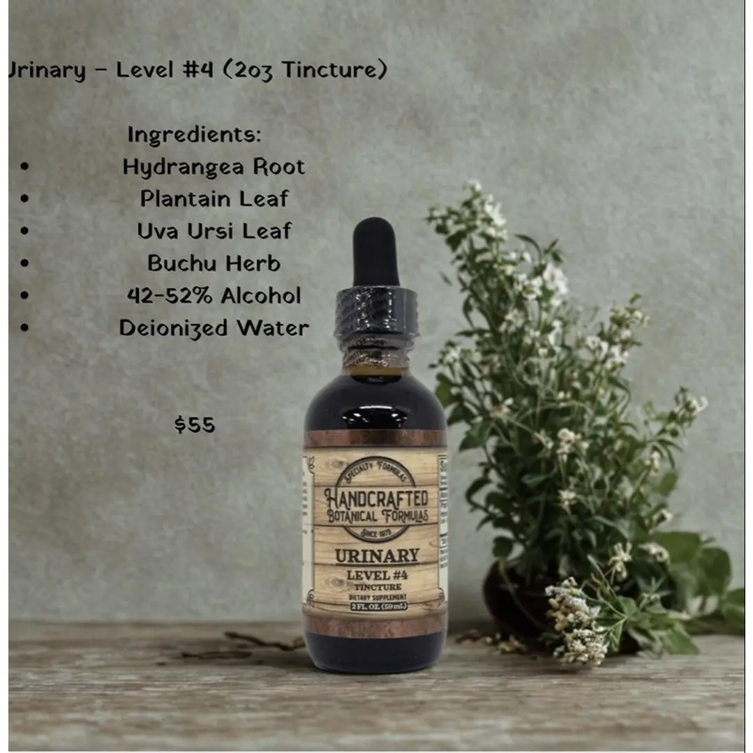 Handcrafted Organic Botanical Herbs Urinary Aid Tincture, Level 4 Formula with Hydrangea Root