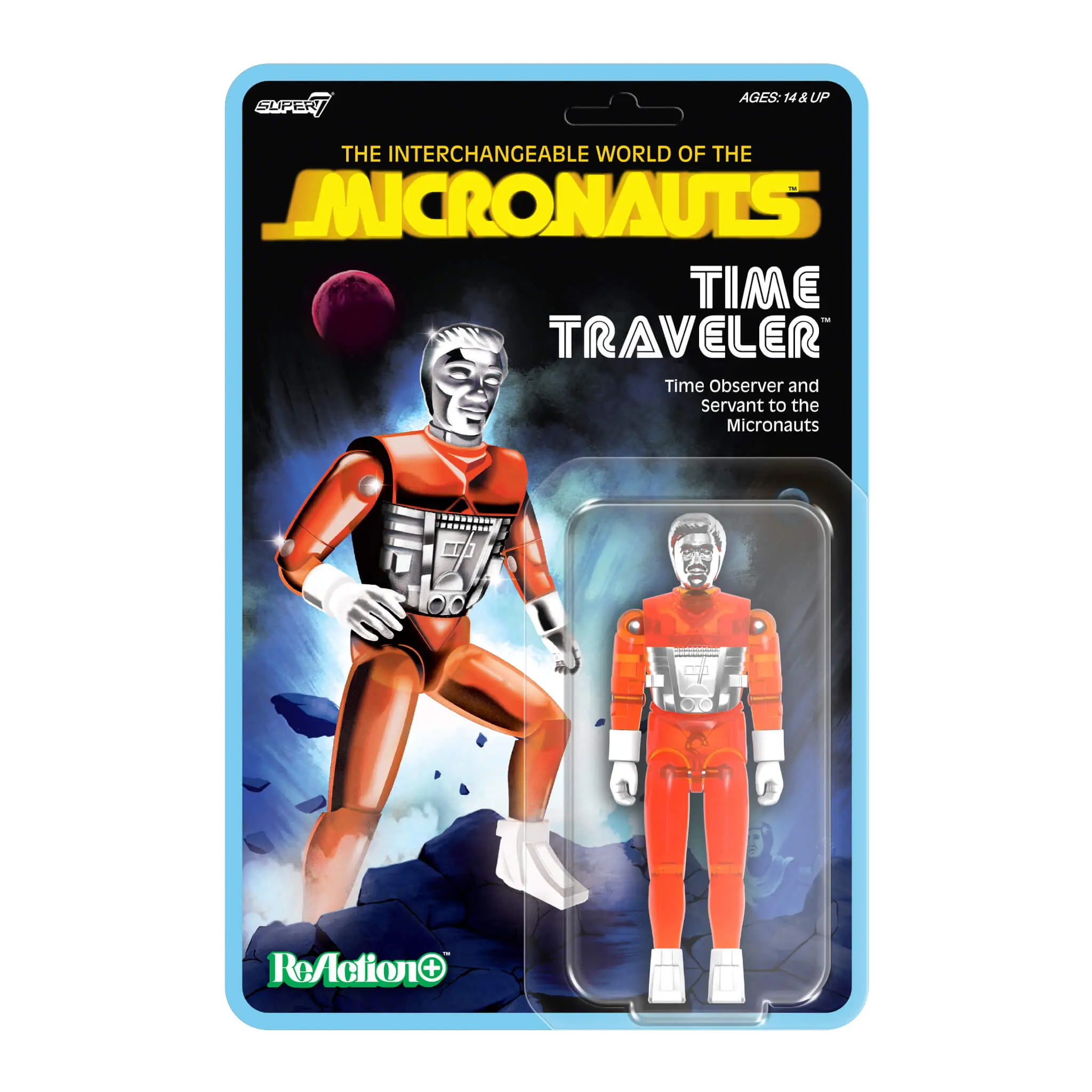 Super7 Micronauts ReAction+ Wave 04 - Time Traveler (Translucent Orange)