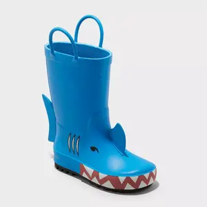 Toddler Lennon Shark Rain Boots - Cat & Jack Blue 5T: Waterproof, Pull-On, Non-Marking Outsole