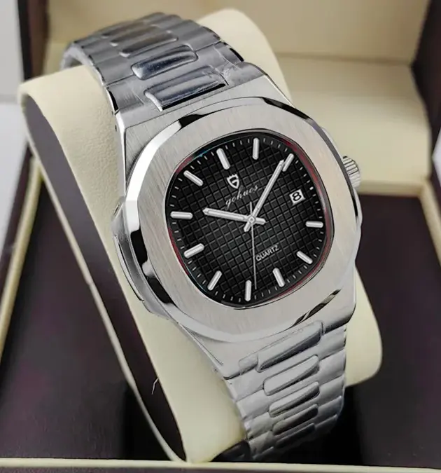 GOHUOS Timeless Square Watch for Men | Quiet Luxury Stainless Steel Quartz Watch | Waterproof & Luminous | Versatile Fashion Accessory for Daily Wear Casual Trendy Wristwatch