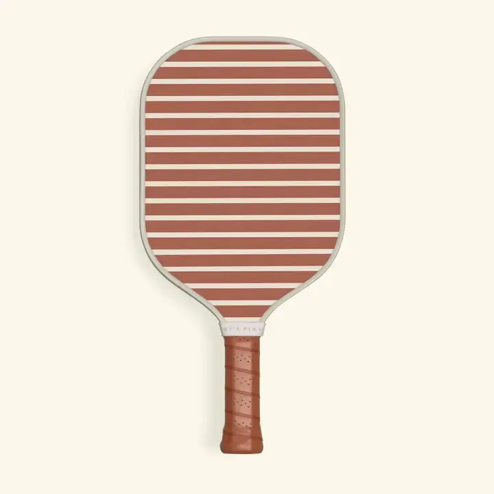 Hyde Park Pickleball Paddle with Red and White Striped Design & Wooden Handle for Secure Grip and Stylish Look