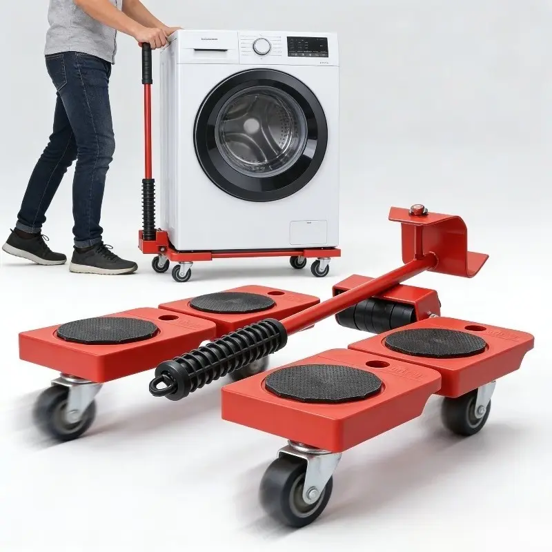 5pcs Heavy-Duty Moving Kit, Furniture Lifter, Furniture Slider Set, Gliding, Labor-Saving Lifting Tool, Pulley Base for Moving Large Items, Effortless Redesign & Rearranging of Living Spaces, Effortless Movement, Versatile Use