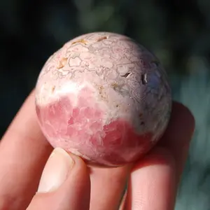 41mm 125g Rhodochrosite Crystal Sphere, Large Genuine Rhodochrosite Gemstone, Argentina