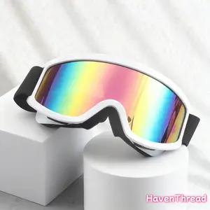 Large frame ski goggles with colored lenses and sponge anti-collision anti-glare lenses Outdoor sports snowboarding and snowboar