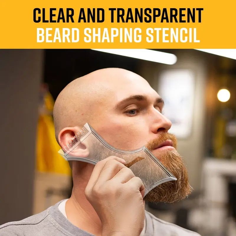 The Cut Buddy Plus Male Adjustable Plastic Beard Shaping Tool & Trimmer Guide - Durable W Comb, Patented Stencil for Accurate Grooming, Mustache Guide, Heatless DIY Trimming, Hairline Maintenance, Hair Styling Accessories