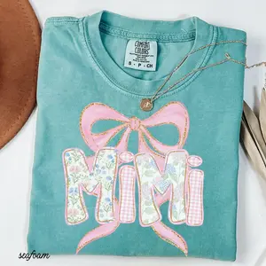 Comfort Colors Mimi Shirt, Gift for Mimi T-Shirt, Coquette Bow Grandma Tee, Mothers Day Grandma Gift, Baby Announcement Mimi Shirt
