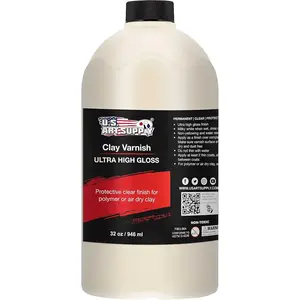 32 oz High Gloss Clear Acrylic Topcoat for Pouring Paint Artworks & Air Dry Clay Varnish - Acrylic Painting Protectant, Air Dry Clay Glaze for Polymer Clays, Ceramics and Sculptures