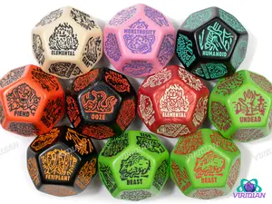 Monster Generator Die | D&D Random Encounter Creation Dice, Enemies/Monster/Creature Types, 30mm | Acrylic Giant D12 (1)