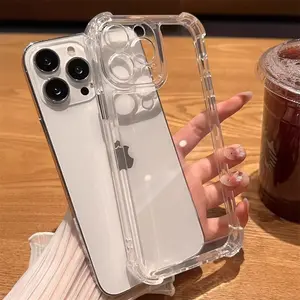 Transparent Anti-Drop Corner Case, Casing for Apple iPhone Models, New Design Silicone Cover for iPhone 11/12/13/14 Series, Simple Stylish Protection