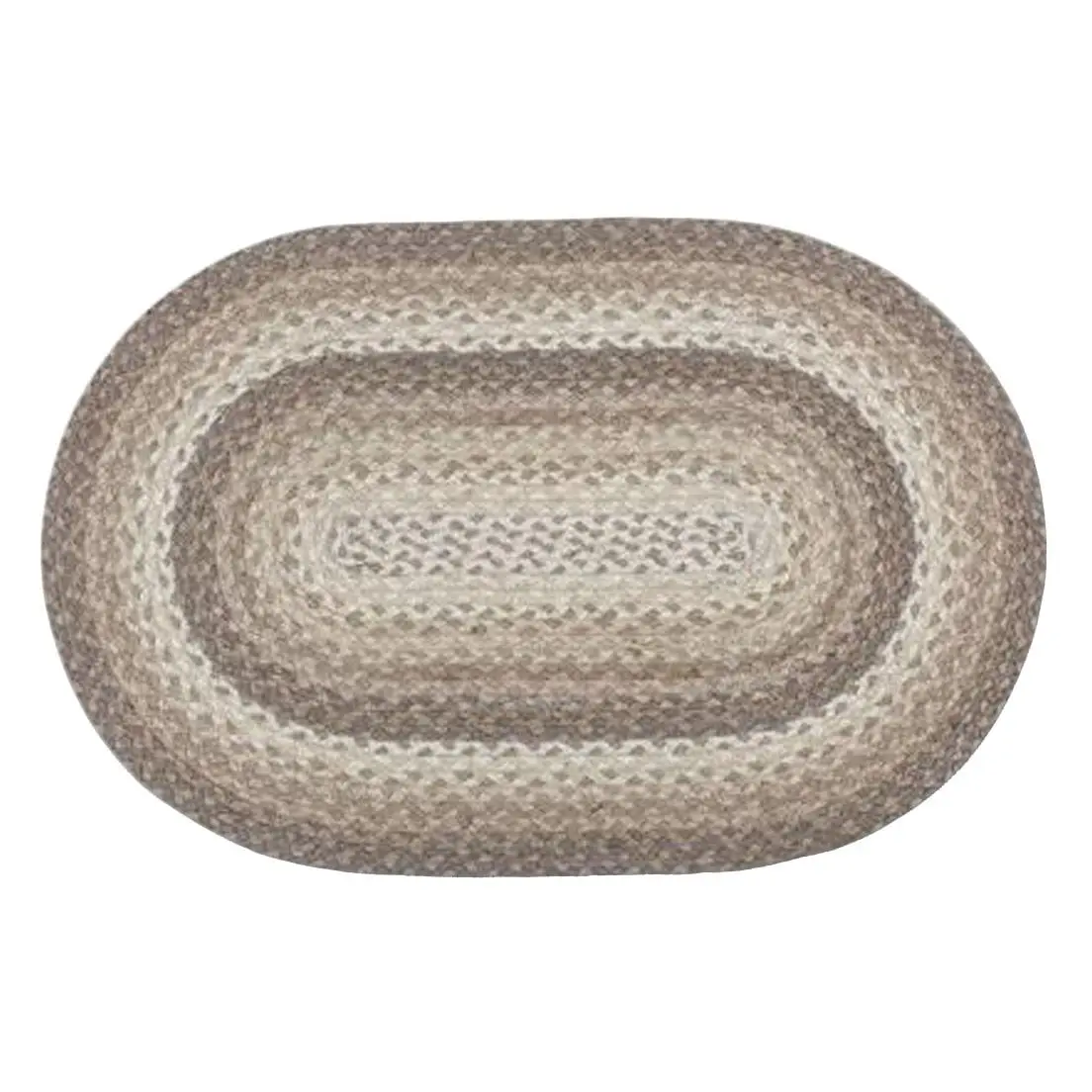 Durable 3 x 5 ft Natural Braided Oval Rug, Household Textile Carpet for Living Room Bedroom