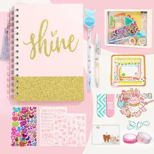 DIY Journal Kit, Gifts for Girls Aged 8 to 13+ Years Old, Teen Girls Journal Set to Decorate Planner Organizer, Cute Art Crafts Scrapbook Stationary Kit Birthday Gift