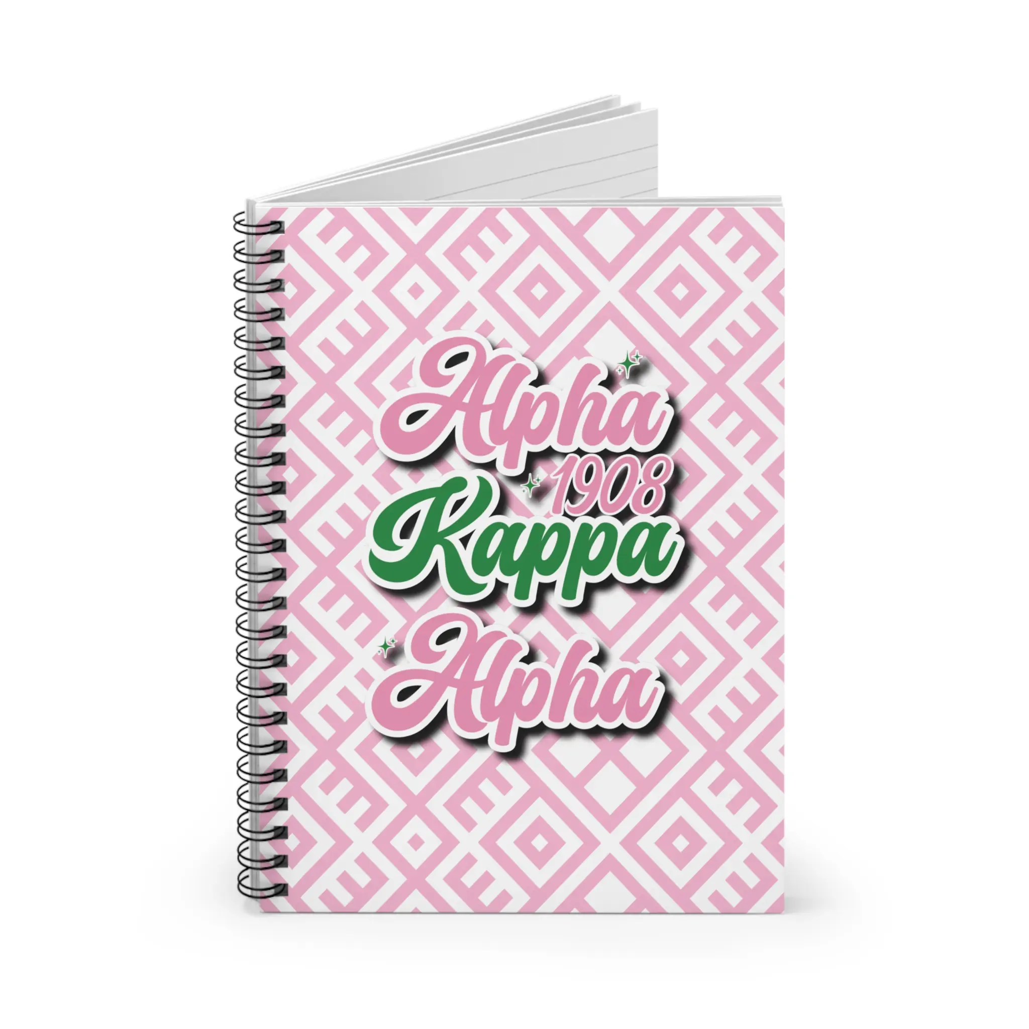 Alpha Kappa Alpha Sorority-Inspired 6 x 8 Spiral Notebook Journal with 118 Lined Pages | AKA Sorority Gift