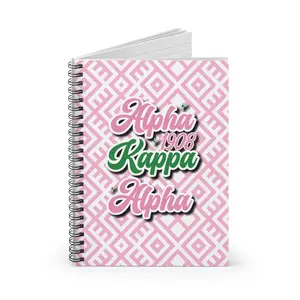 Alpha Kappa Alpha Sorority-Inspired 6 x 8 Spiral Notebook Journal with 118 Lined Pages | AKA Sorority Gift