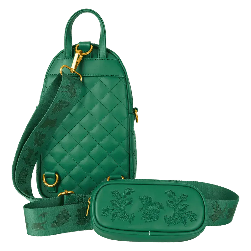 Bambi Quilted Texture Convertible Sling Crossbody Bag with Coin Bag