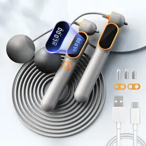 Smart Cordless Skipping Rope, 2-in-1 Weighted Skipping Rope for Training and Fitness