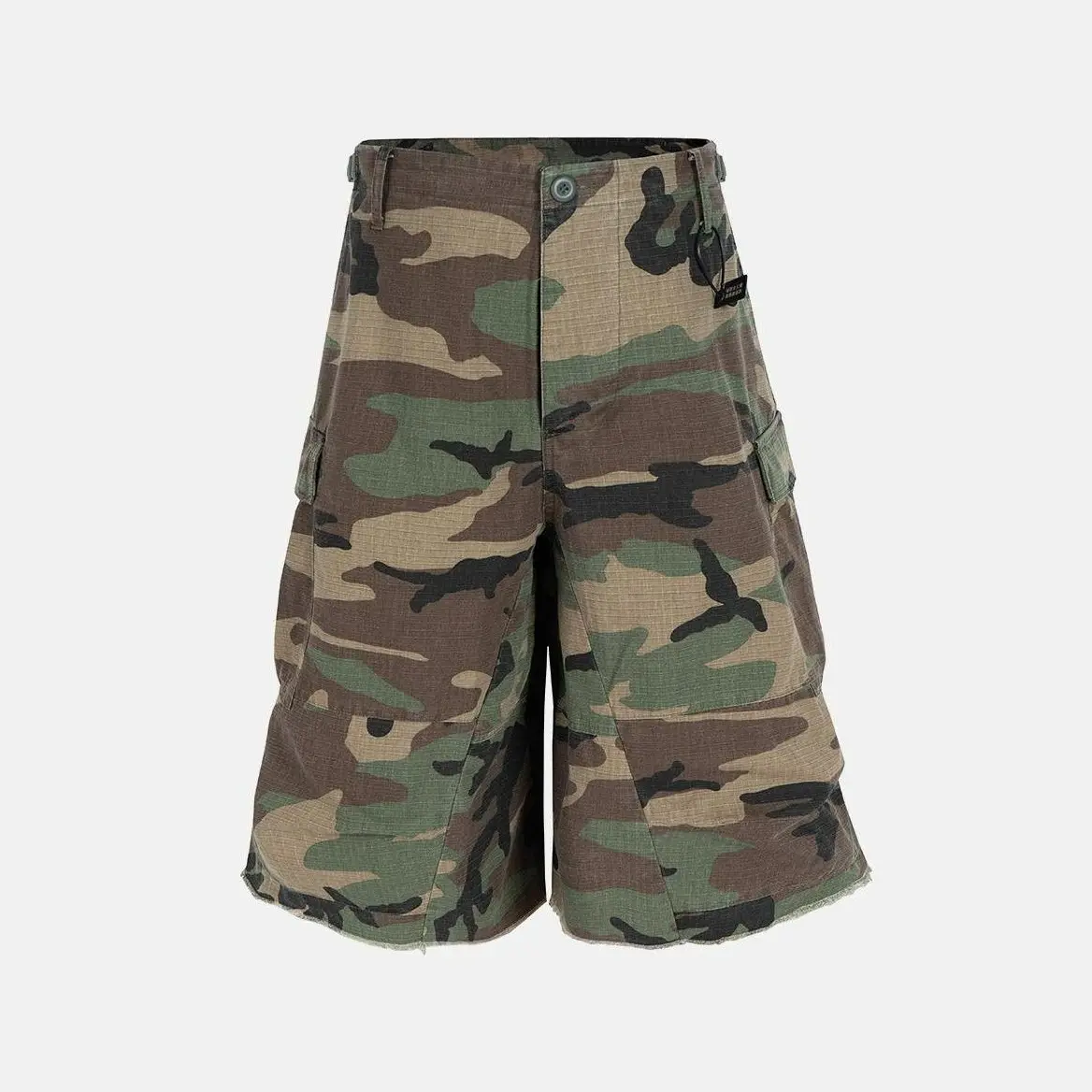 inflation Men's Vintage Camo Cargo Shorts, Baggy 100% Cotton Streetwear with Multiple Pockets and Adjustable Waist, Baggy Shorts, Cotton Shorts, Fashion