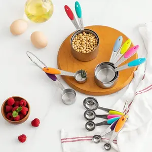 Stainless Steel Measuring Cups & Spoons Set, 5/13 Piece Kitchen Gadgets, Baking Supplies, Cooking Essentials, Kitchen Utensils Set