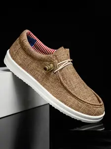 Men's Casual Solid Color Slip-on Flat Loafers, Breathable Lightweight Shoes, Outdoor Walking and Driving, All Seasons