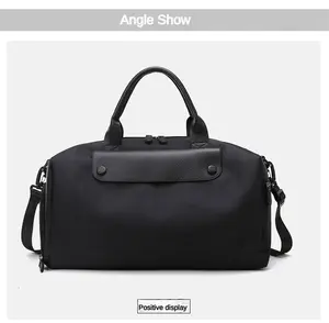 Travel Bag, Weekender Travel Bag Men Small Gym Bag for Women,Overnight Bag Luggage Bag with Trolley Sleeve, Airplane Travel Essentials for Flying(Black)