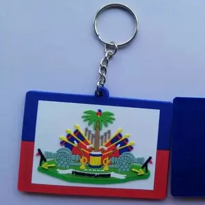 Haitian Flag 2D Key Chain - Perfect Accessory for Keys