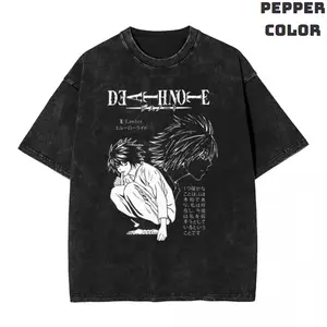L Death Note T-Shirt, Death Note Shirt, Manga Anime Tshirt, Anime Clothing, Vintage Graphic Tees, Unisex Gothic Grunge Y2k Emo Scene Amity Affliction Style Clothes Gifts for Men Women Streetwear Menswear Womenswear