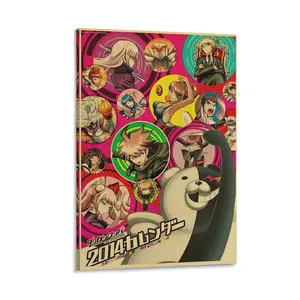 Monokuma Danganronpa Canvas Poster, Anime Wall Art, Living Room Decor, Canvas Print Hanging Picture Canvas Poster Bedroom Decor Sports Landscape Office Room Decor Gift Frames Ornaments Artistic Decoration