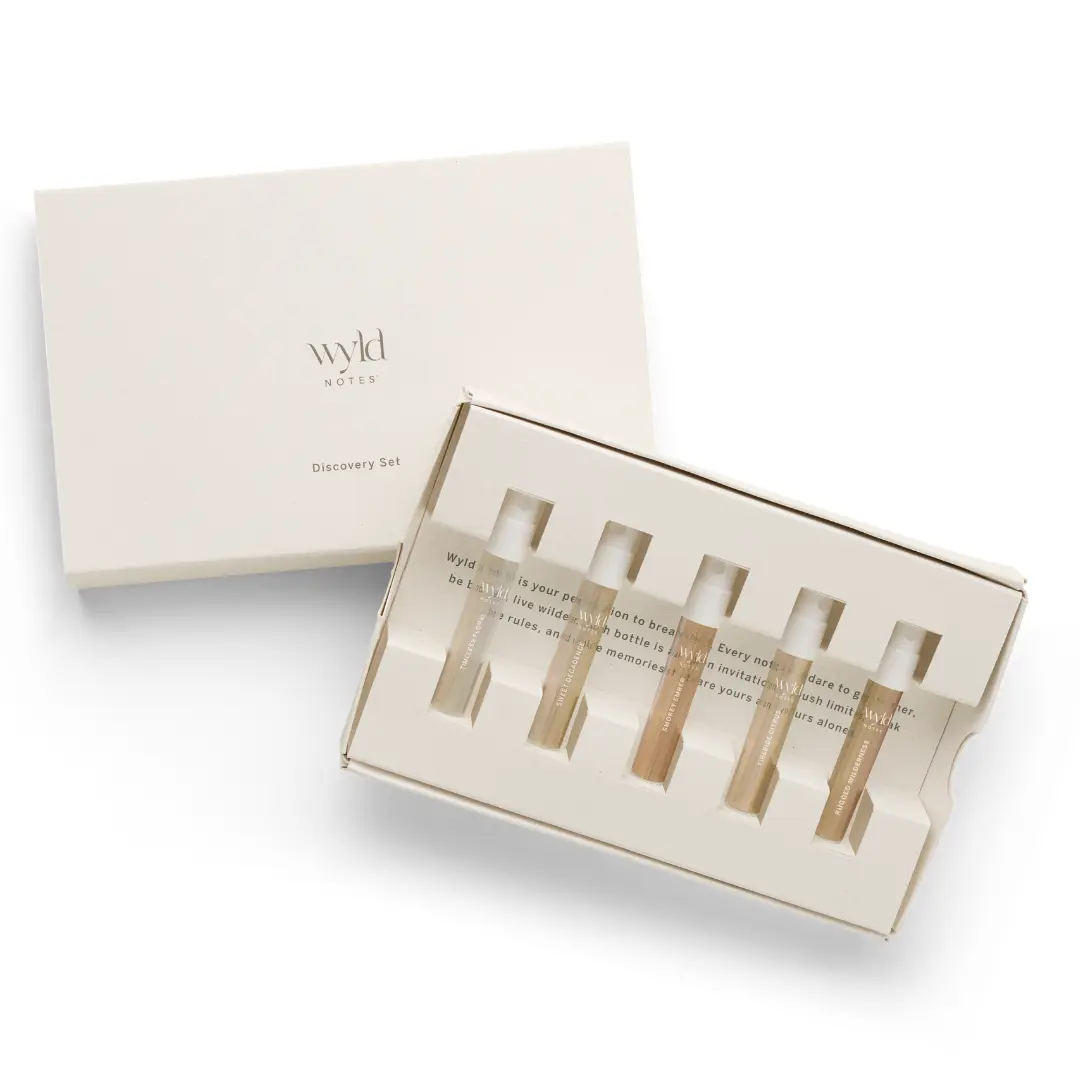 Wyld Notes Discovery Set - Gender-Neutral Fine Fragrances with USD 20 Credit for First 50ml Purchase - 5 Captivating Scents Included