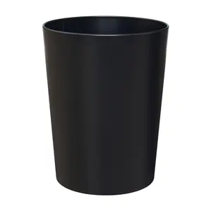 Matte Black Metal Wastebasket - Durable and Generous Size for Home and Office Use - Steel