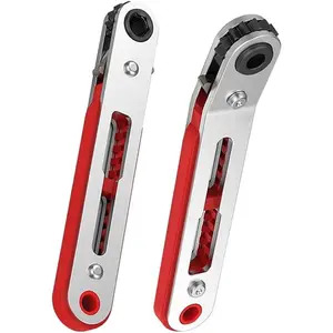 Mini Ratchet Wrench ,1/4 Inch Hex  Bit Drive Ratchet Wrench Elbow  & Flat  Reversible Drive Handle