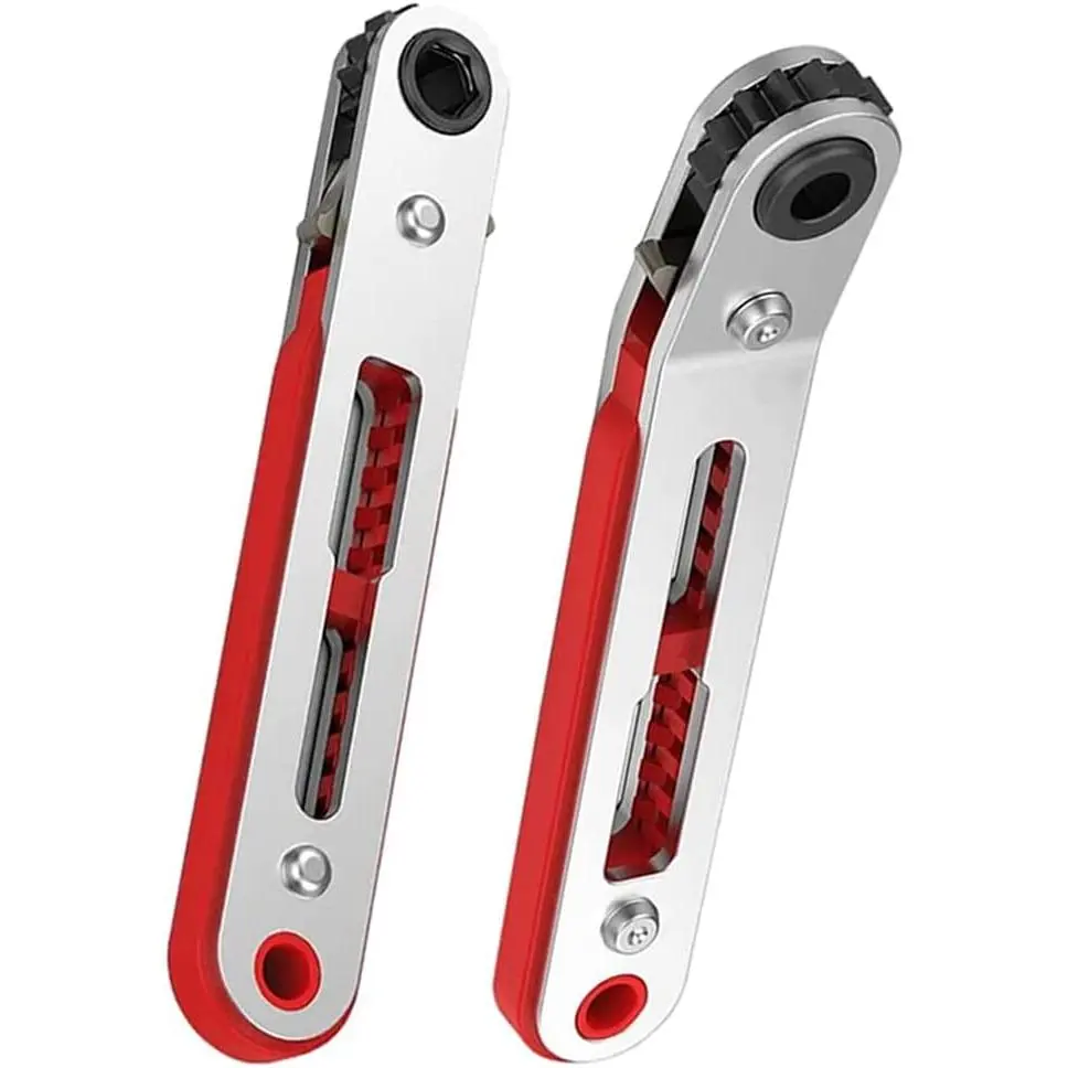 Mini Ratchet Wrench ,1/4 Inch Hex  Bit Drive Ratchet Wrench Elbow  & Flat  Reversible Drive Handle