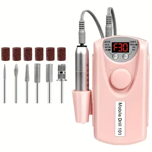 Professional Nail Grinding Machine, Portable Electric Acrylic Gel Manicure Nail Set, USB Rechargeable, Home and Salon Use, Ceramic Nail Drill Bit