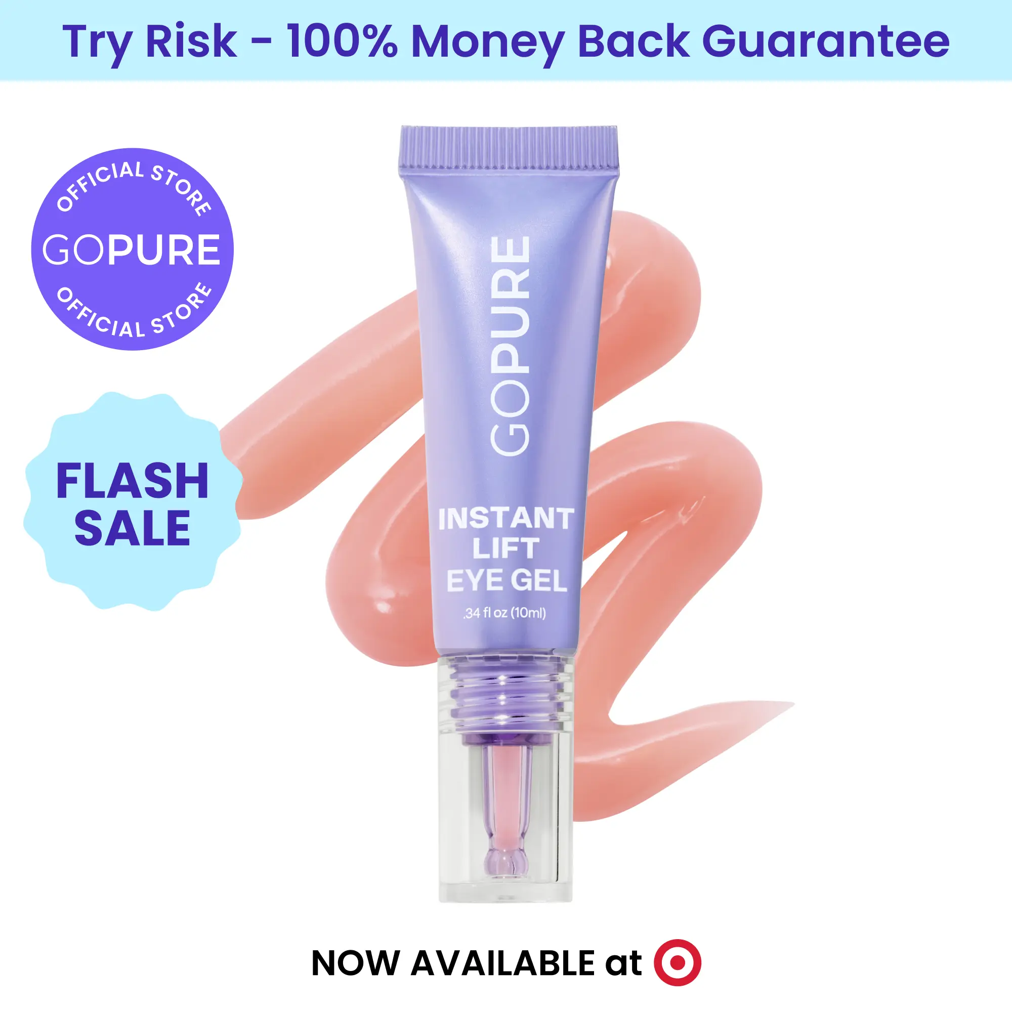 NEW! GOPURE Instant Lift Eye Gel - For the look of Puffiness & Bags, Wrinkles, Fine Lines and Dark Circles, Anti Aging Skin Care for Men & Women with Collagen Targeting Biotech Under Eye Brightener