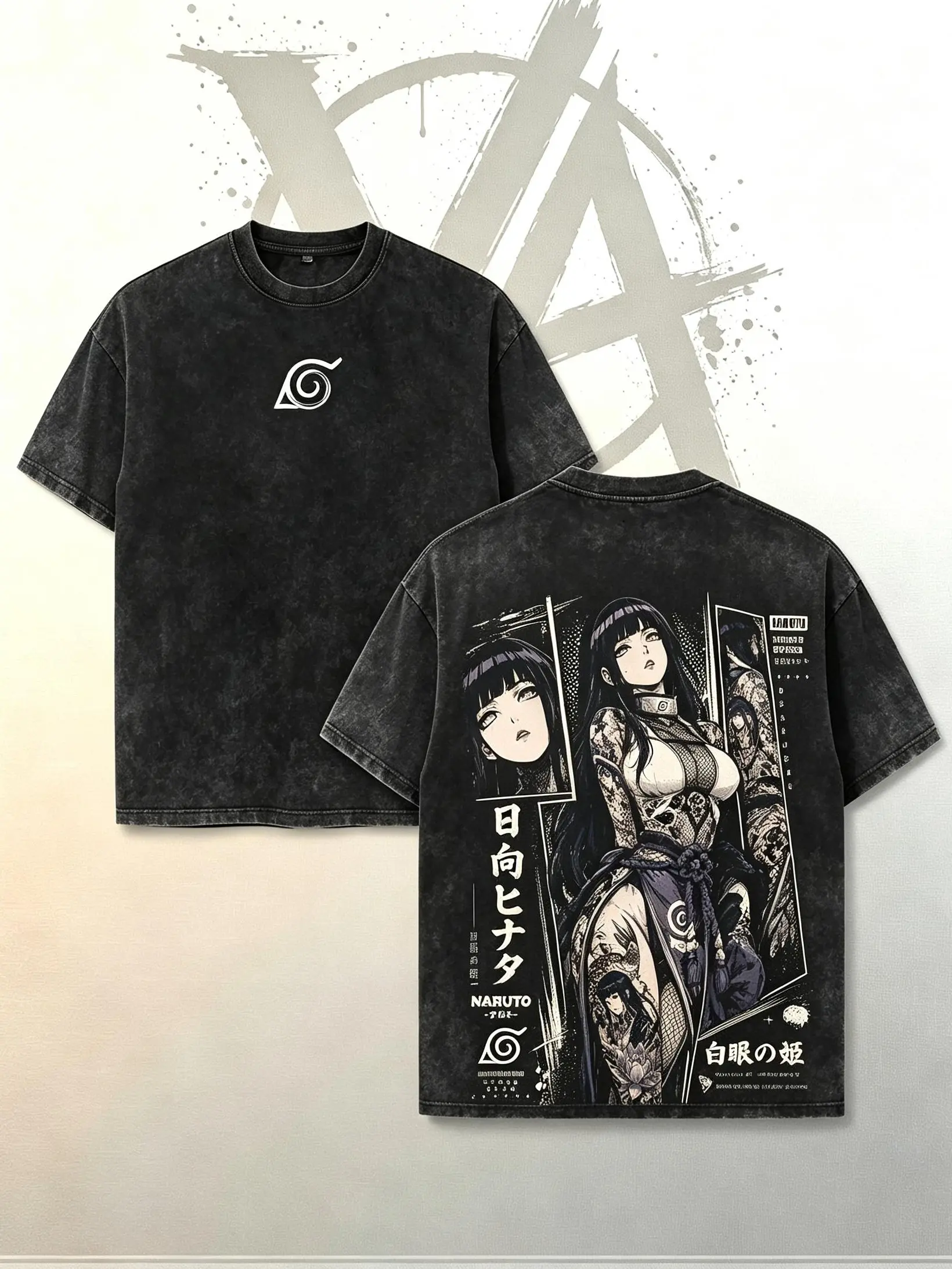 [AVT]Hinata Hyuga Naruto Vintage Washed T-Shirt | Byakugan Princess | Hyuga Clan Anime Manga Graphic Tee,Heavy Cotton Unisex Oversized Streetwear Top,acid gymwear merch,unisex retro anime lover,sexy song woman,,oversized japanese y2k gife,dark t-shirt