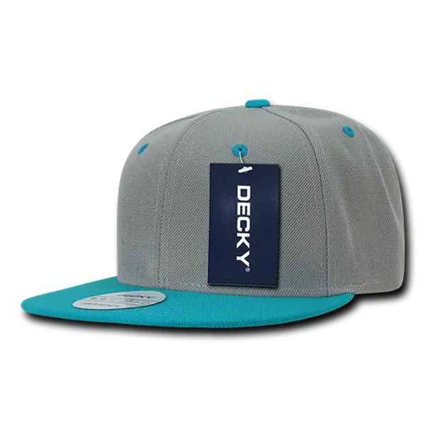 Blank Plain 6-panel 2tone Baseball Hat Round Flat Bill Snapback Cap Classic Design High Crown One Size Fits All