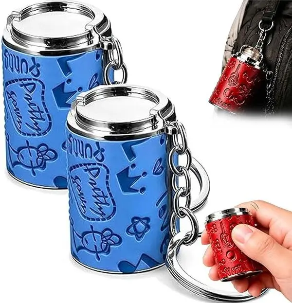 2-in-1 Mini Coin Storage Keychain - Lightweight Keychain with Coin Slot, Snap-Tension Snap Closure & Hook, Portable Pocket Key Holder for Party Gifts, Commute Use
