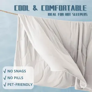 MACINSO Cool Summer Cooling Comforter Lightweight Breathable Quilt for Hot Sleepers Ultra Soft Air Conditioner Blanket All-Season Cozy Bedding OEKO-TEX Certified Dual-Side Cooling Technology Machine Washable White King Queen Twin