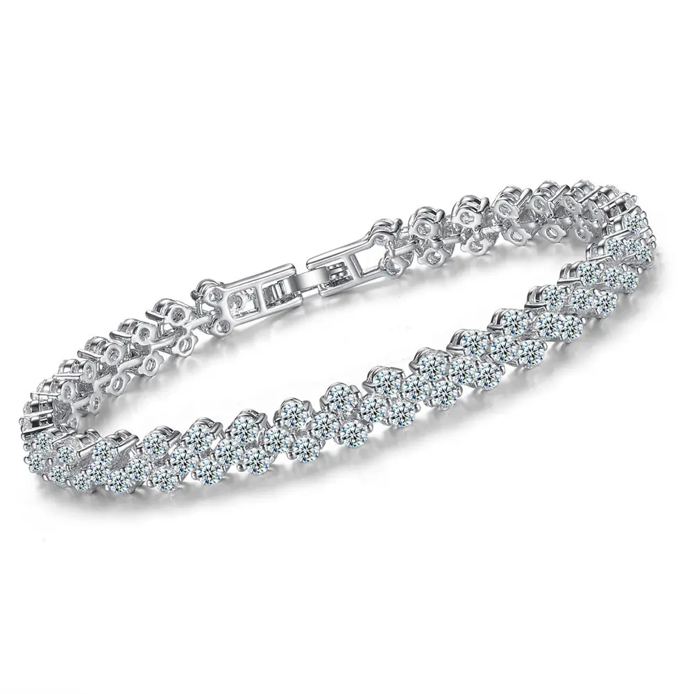 Women's Roman-Inspired Elegant Jewelry Bracelet - High-Quality Ins Niche Designer Imitation Mosan Gemstone Zircon Rhinestone Bangle Bracelet, Light Luxury Trendy Artificial Gemstone Accessory, High Quality Bracelet