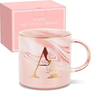 Personalized Gifts for Women Coffee Mug, Initial Customized  Monogrammed A-Z Coffee Mug 12 OZ, Christmas Anniversary Birthday Gifts for Women Mom Grandma  Sister Wife (A)