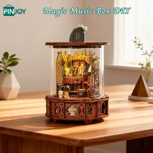 Magic Music Box DIY Model Kit, Wooden Desktop Decoration 3D Puzzle, Fun Educational Craft Project for Adults and Teens, Best Christmas Gift Choice