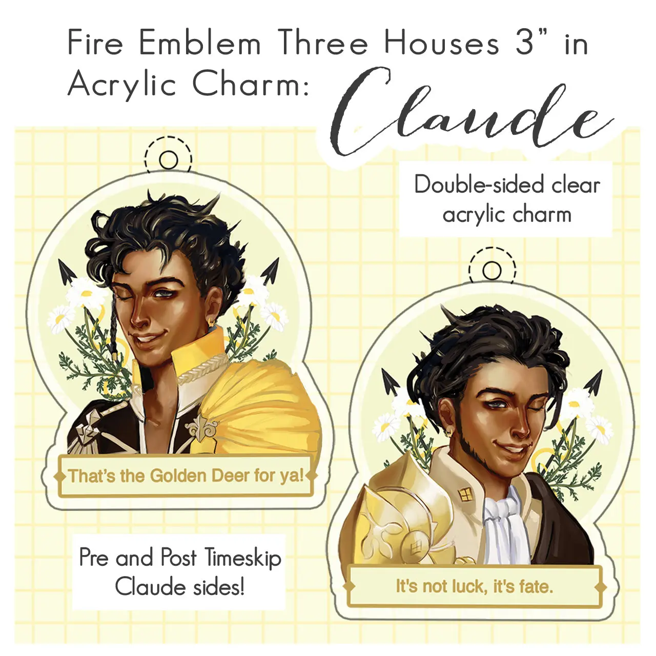 Claude Fire Emblem Three Houses Keychain - 3" Acrylic Charm - FE3H Charm