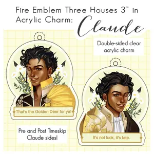 Claude Fire Emblem Three Houses Keychain - 3" Acrylic Charm - FE3H Charm