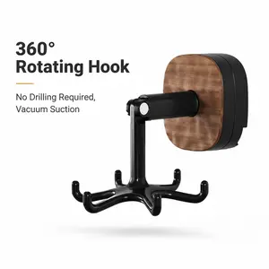 6-Claw Hook for Kitchen Utensils, 360° Rotatable and Foldable, No Drilling Required (vacuum), Wall Mounted Storage, Also for Bathroom, Bedroom, Office