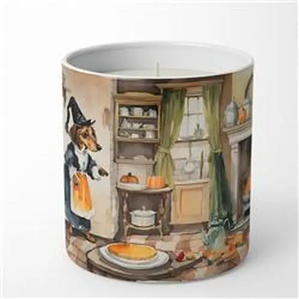 10 oz Unisex Dachshund Fall Kitchen Pumpkins Decorative Soy Candle