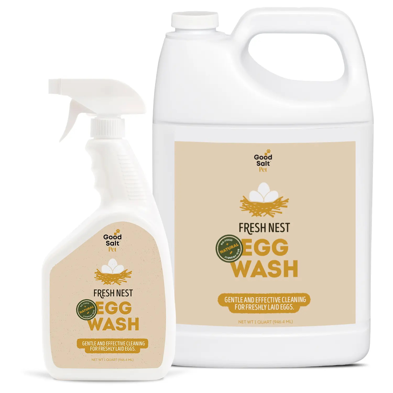 Fresh Nest Egg Wash for Backyard Chickens - Hypochlorous Acid Egg Cleaning Spray, Made with Salt, Water & Electricity, Safe for Farms, Coops & Food Contact Surfaces