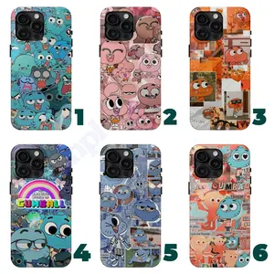 6 styles Ver1 The Wonderfully Weird World Of Gumball Phone Case, colorful gumball, Darwin Watterson, Gumball Watterson, Anais Watterson Phone Case, For iPhone 17, 16 pro max, SS Galaxy S21-25