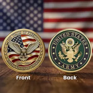 America 250th Anniversary Commemorative Coin, U.S Army Challenge Coin 1776-2026 for Patriotism, Freedom, American Eagle & Patriotic Symbols Collectible